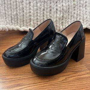 RAID heeled platform chunky loafers